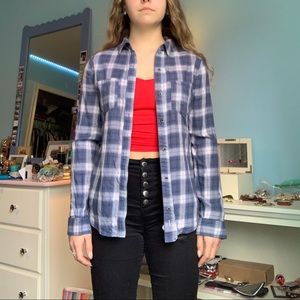 Blue and white flannel size xxs